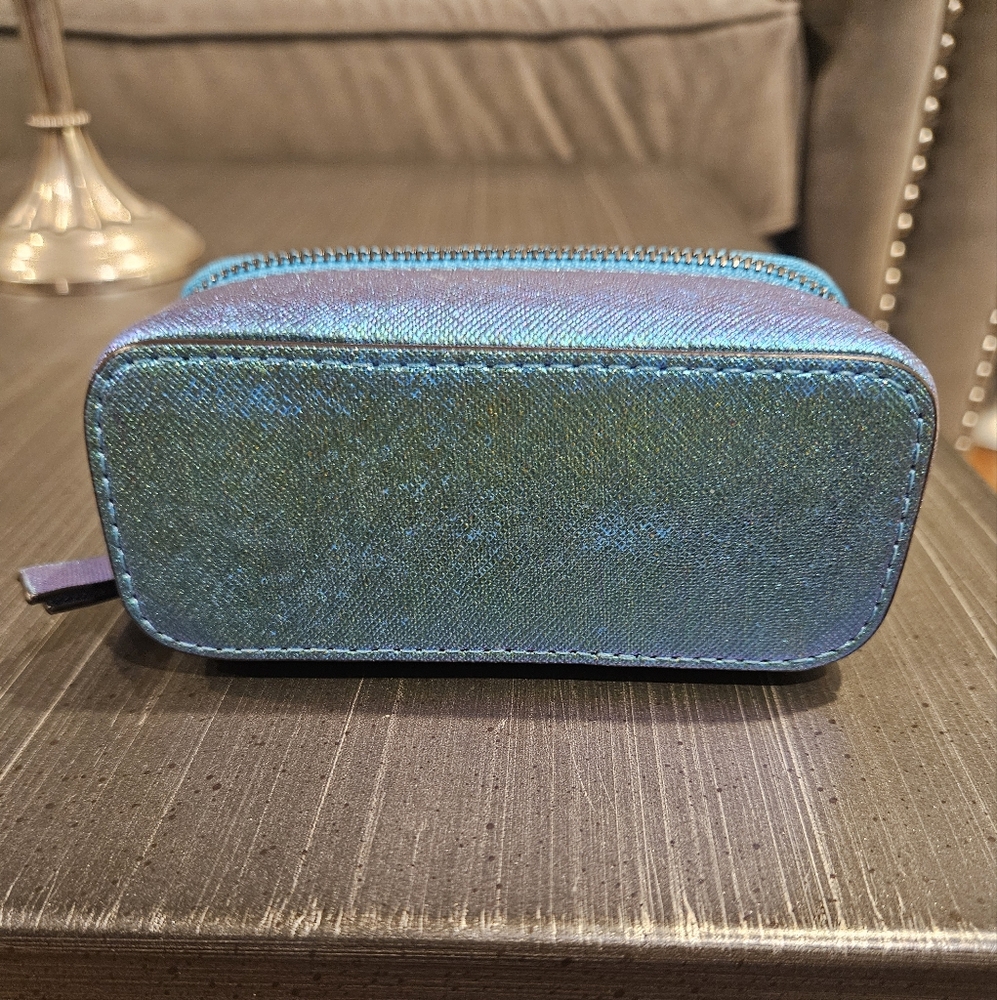 Henri Bendel West 57th Lipstick Case With Mirror Galactic Petrol Leather - Picture 5 of 6